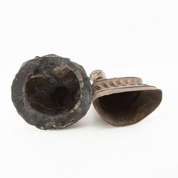 Buddhor 2 st Ostasien 1900-tal metall.