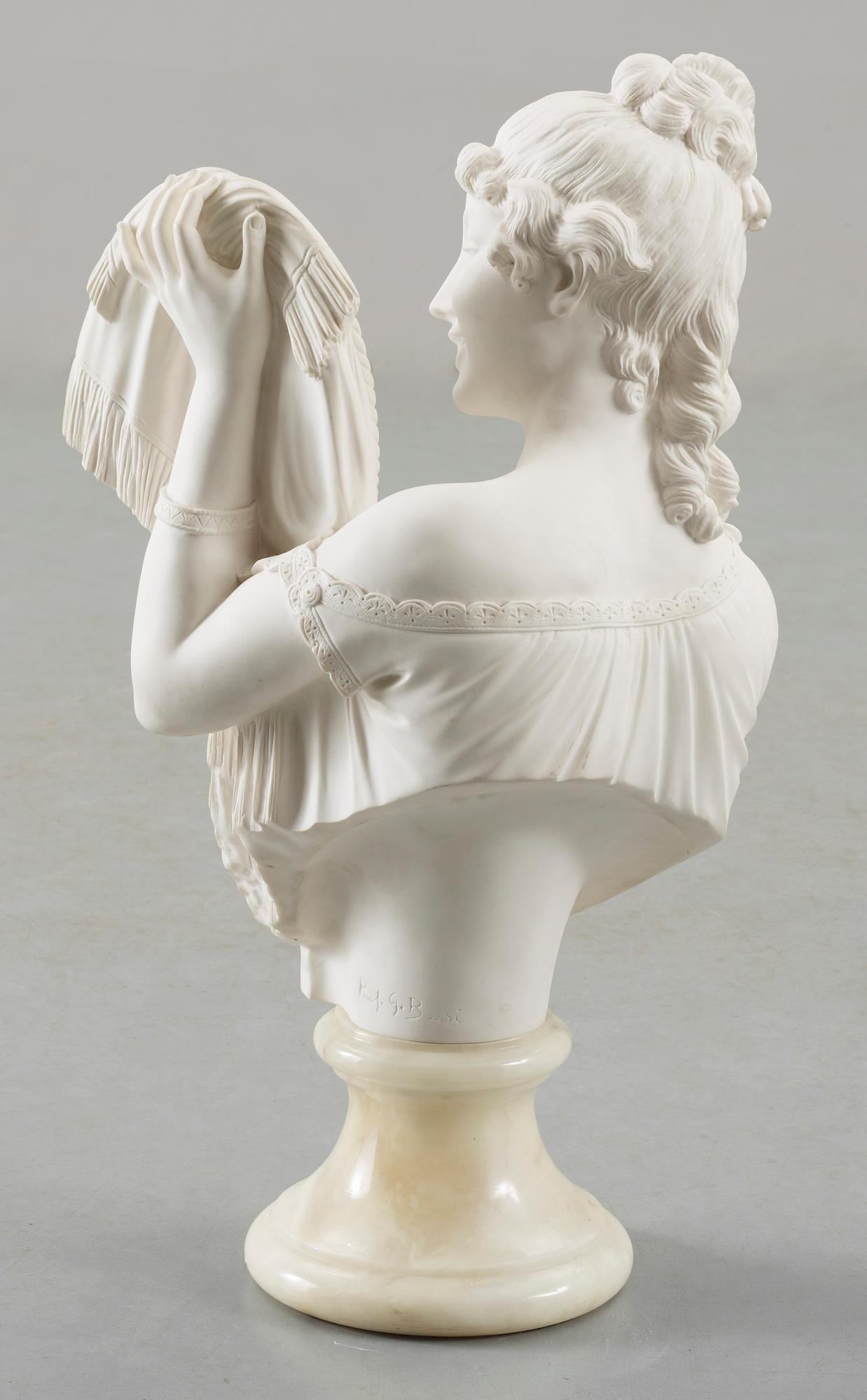 GIUSEPPE BESSI, skulptur, parian. Sign.