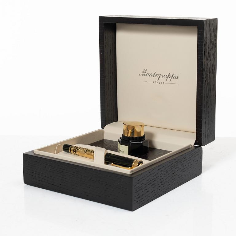 Montegrappa, reservoirpenna, "St Andrews", 18 k guld numrerad 1/7.