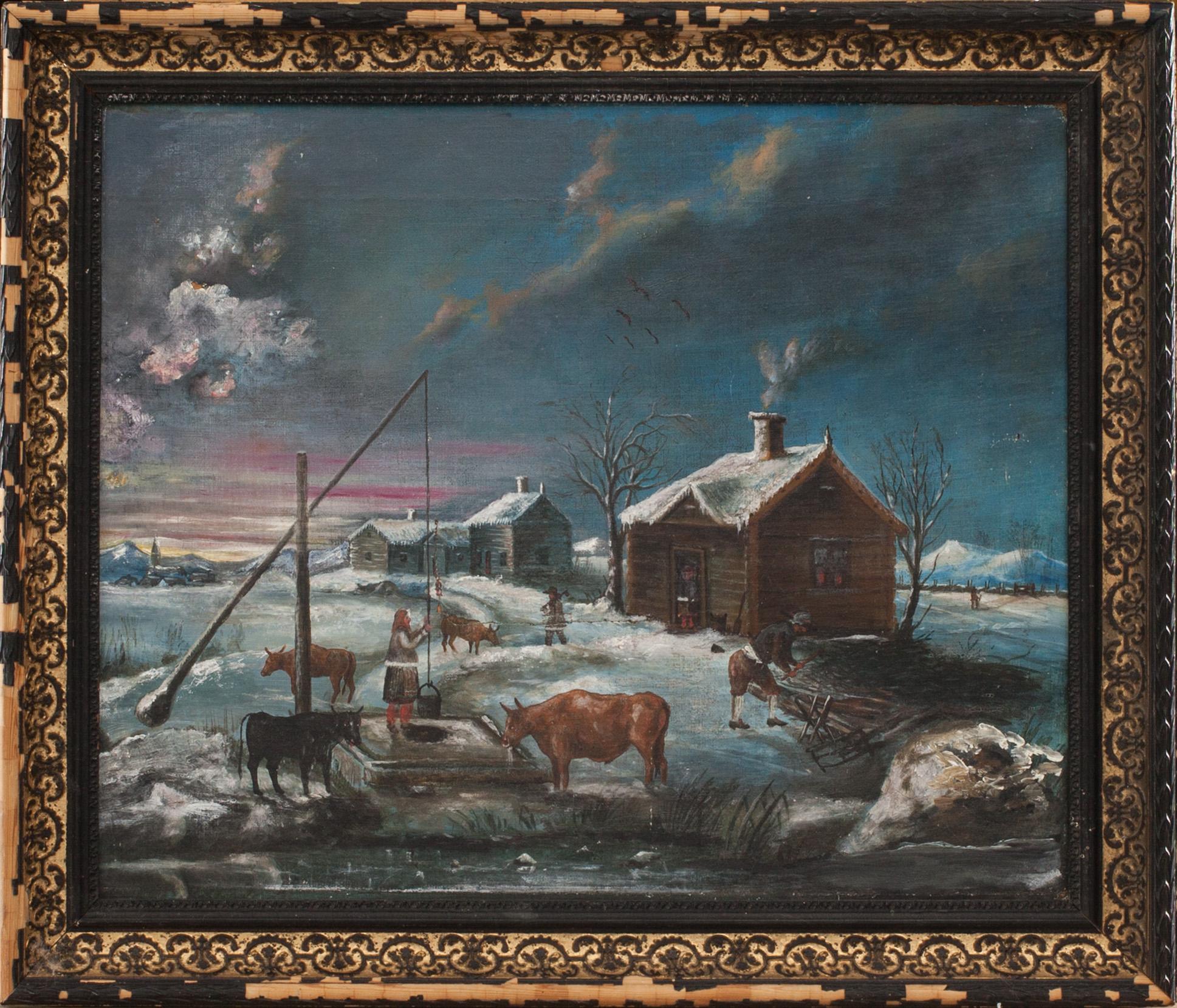OKÄND KONSTNÄR, olja på duk, 1800/1900-tal.