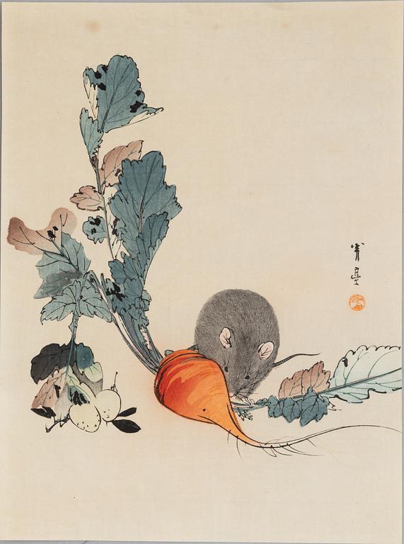 A group of three Japanese woodblock prints, 20th century.