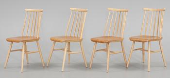 STOLAR, 4 st, troligen "Tallåsenstolen", Jan Hallberg, 1960-tal.