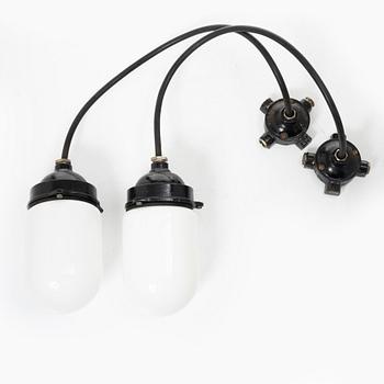 A pair of Industrial lamps, ASEA, first half of the 20th century.