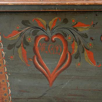 A Swedish painted chest, dated 1815.