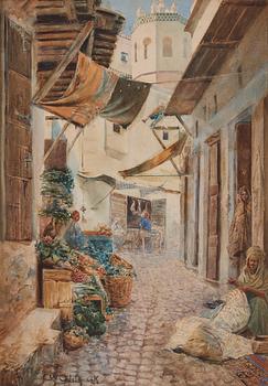 590. Frans Wilhelm Odelmark, "Stadsgränd Marocko" (Alley Morocco).