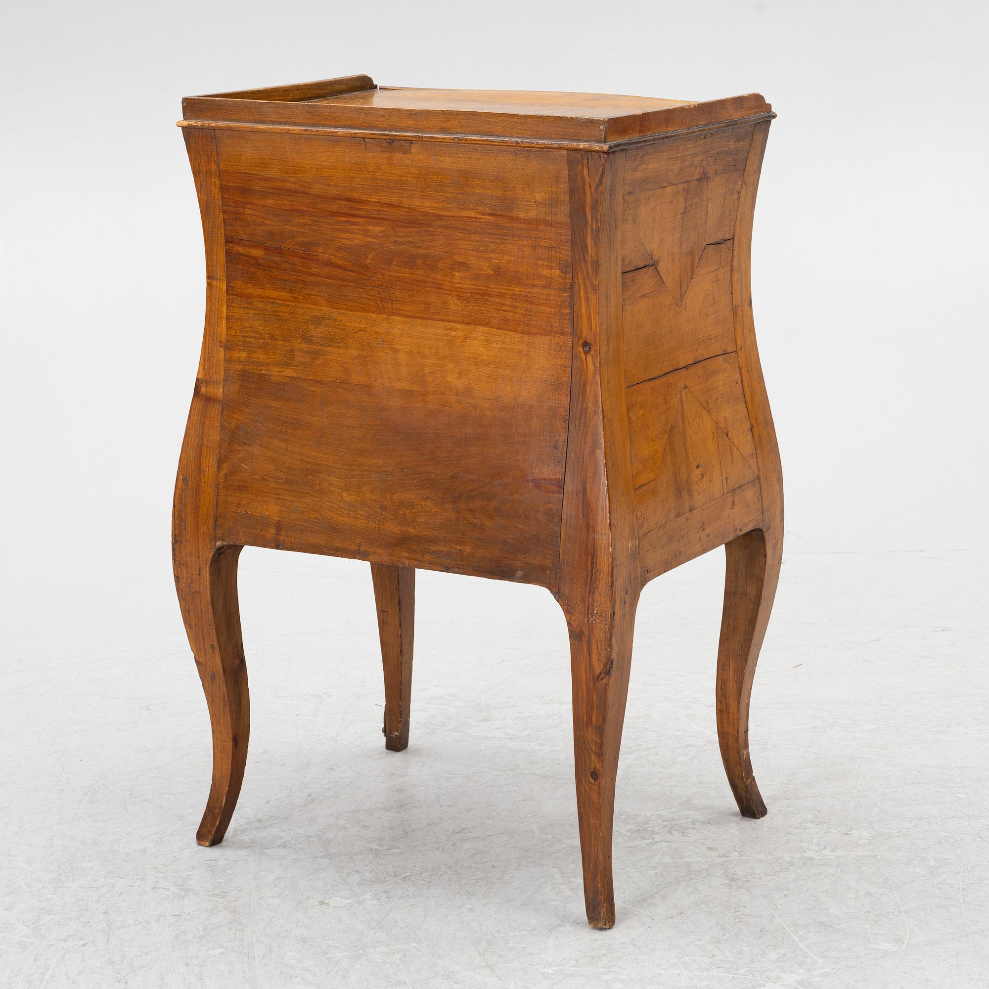 A Swedish rococo chamberpot cupboard, later part 18th century.