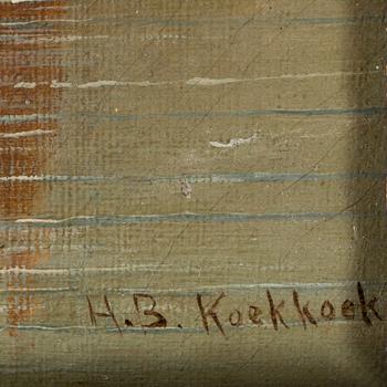 HENDRIK BAREND KOEKKOEK, olja på duk, sign.