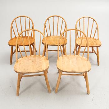 Stolar, 5 st, Svensk Möbelindusti, omkring 1900-talets mitt.