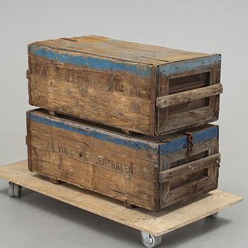 FÖRVARINGSBOXAR, 2 st "AB. VIN -& SPRITCENTRALEN".