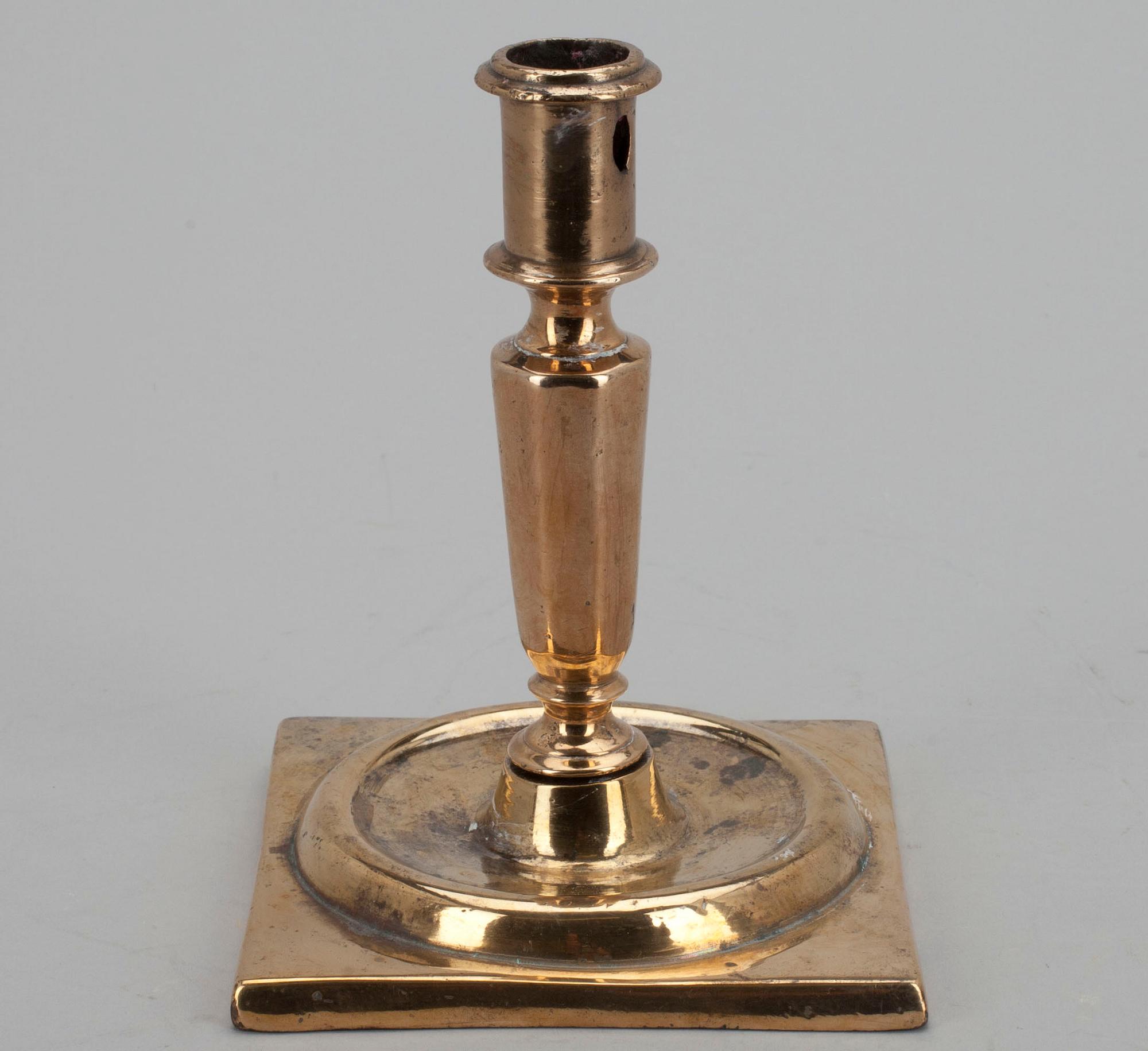 LJUSSTAKE, mässing, 1700-tal.