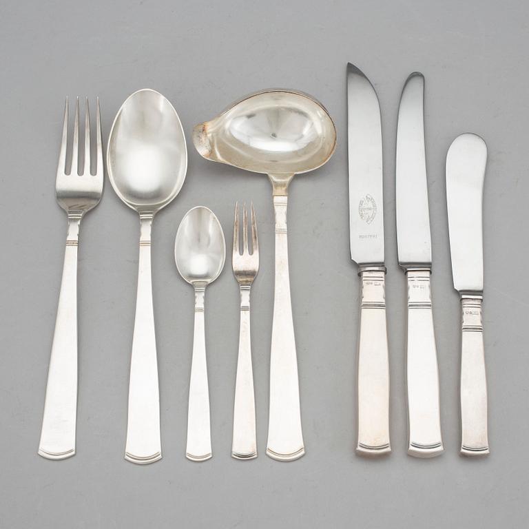 BESTICKSERVIS, 56 delar, silver, Rosenholm, GAB, Stockholm, 1960-tal. Totalt vikt 2101 g.