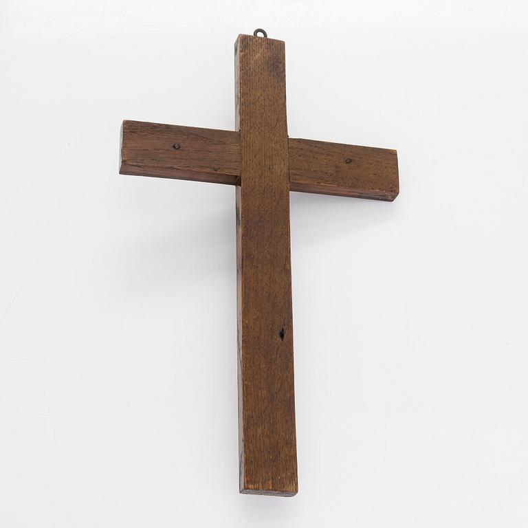 Krucifix, brons med rester av förgyllning, 1800-tal.