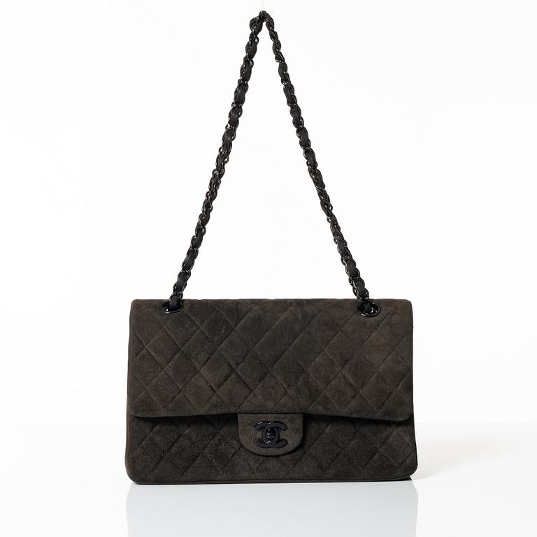 Chanel, A brown suede "Medium Double Flap Bag", 1997-1999.