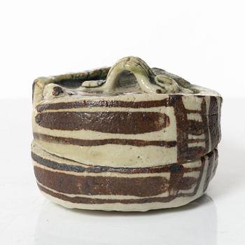 Dosa med lock, stengods, Japan, 1900-tal.