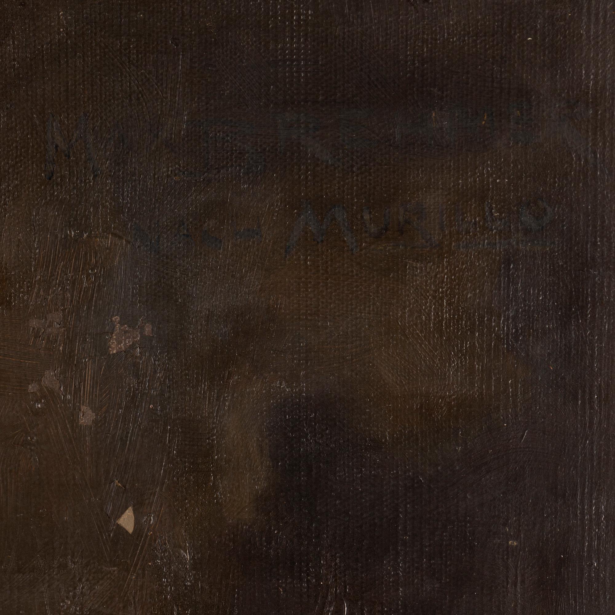 BARTOLOMÉ ESTEBAN MURILLO, kopia fter, olja på du. Utförd av Max Brehmer.