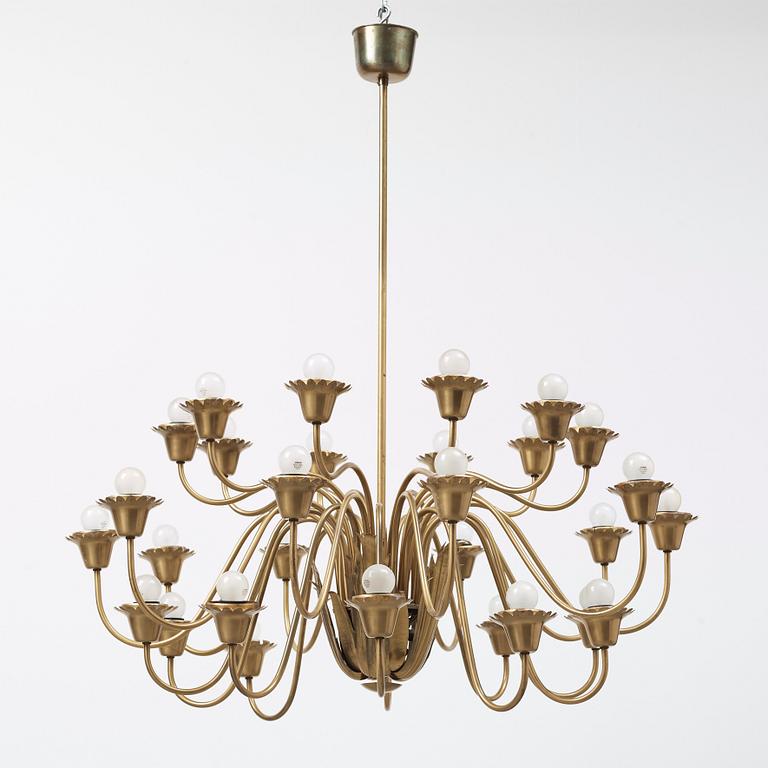 A Swedish Modern brass ceiling lamp, possibly by Ateljé Lyktan, Sweden 1940's.