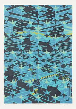 Portfolio of prints, 'Mannerheim', a set of five lithographs, signed and dated 2008, numbered 72/100.