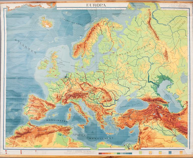 SKOLKARTA, "Europa", 1900-talets andra hälft.
