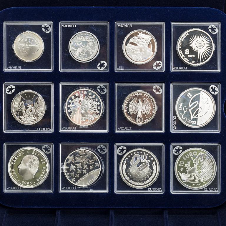 MINNESMYNT, 12, st, silver "Europa" Officiella Europamynt.