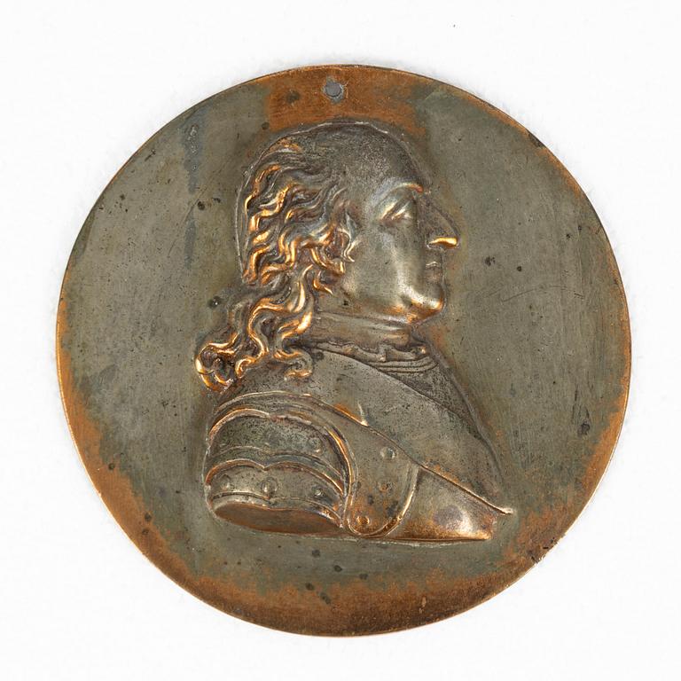 Monarchs and regents of Sweden, twenty metal portrait medallions, 19th20th century.