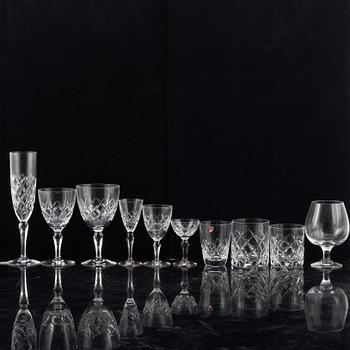 Gunnar Cyrén, glasservis, 84 delar, "Karolina", Olle Alberius, 12 st "Napoleon", Gunnar Cyrén, 24 st "Sofiero" Orrefors.