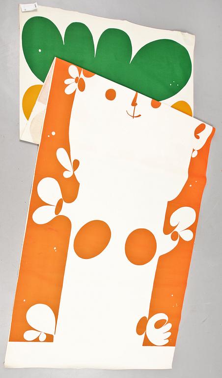TEXTIL, "Ofelia", Stig Lindberg, 1970-tal. 350 x 125.