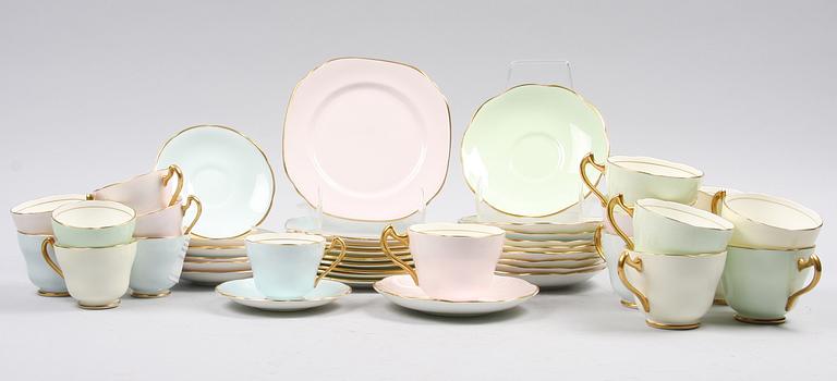 KAFFE- SAMT TESERVIS, 27 delar, porslin, Frentham, England, 1900-tal.