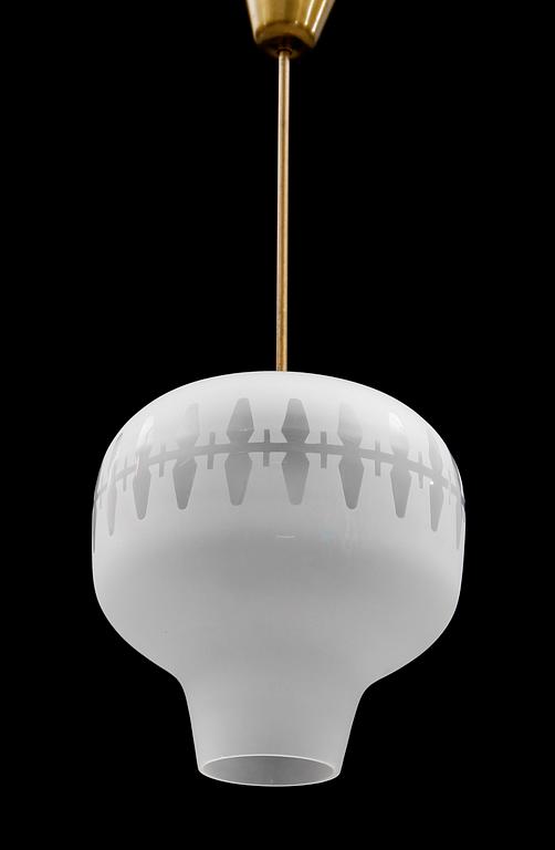 TAKLAMPA, möjligen Orrefors, 1900-talets mitt. Höjd 70 cm.