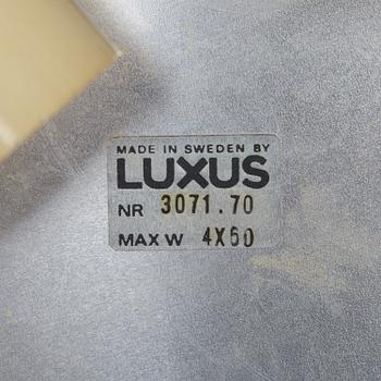 Two plafond ceiling lamps "Plafo" by Uno och Östen Kristiansson, Luxus, Osby, Sweden.