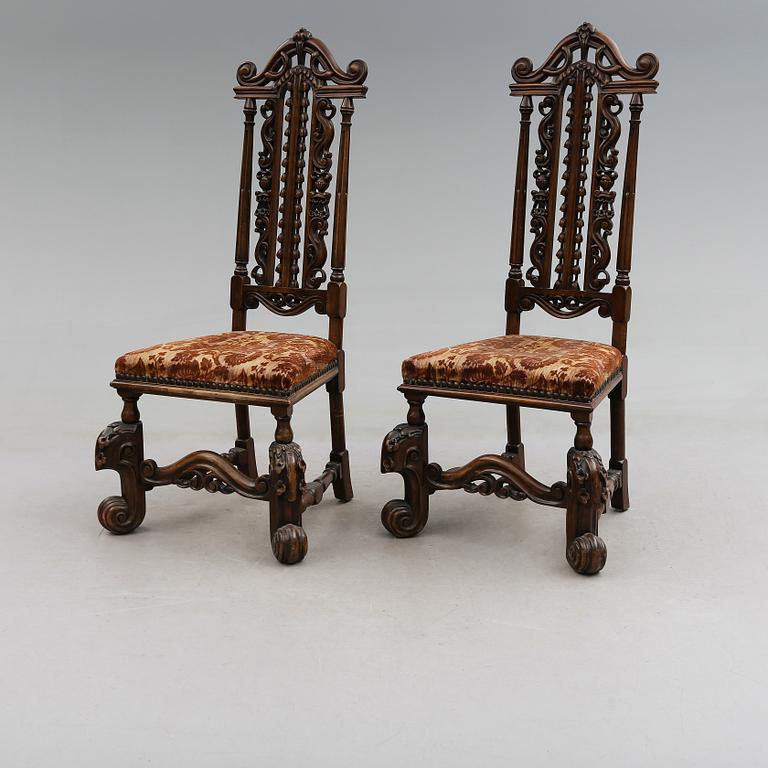 STOLAR, 2 st, barockstil, 1900-talets första hälft.
