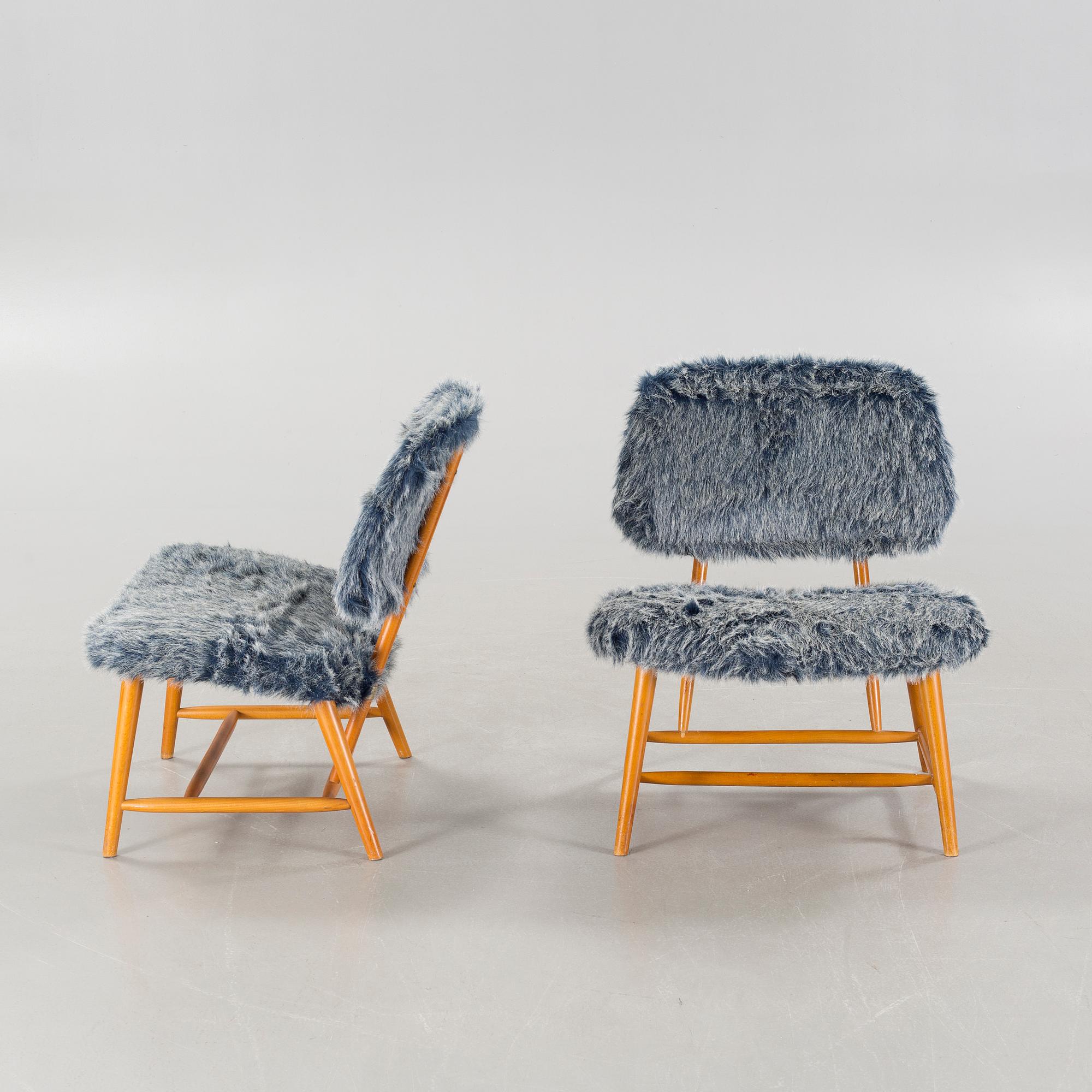 A pair of "TeVe" chairs by Alf Svensson for Ljungs Industrier AB.Malmö, second half of the 20th century.