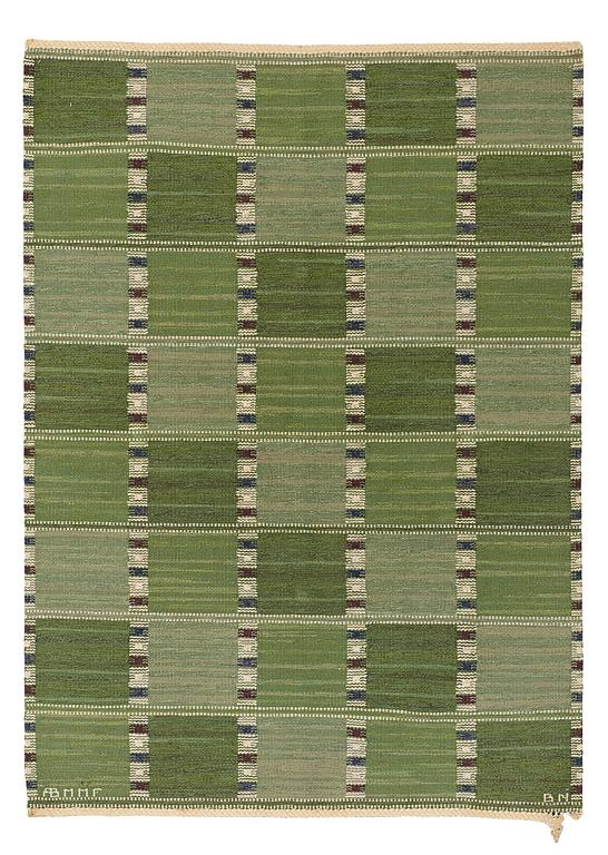 Barbro Nilsson, MATTA, "Falurutan grön I", rölakan, ca 210,5 x 150,5 cm, signerad AB MMF BN.