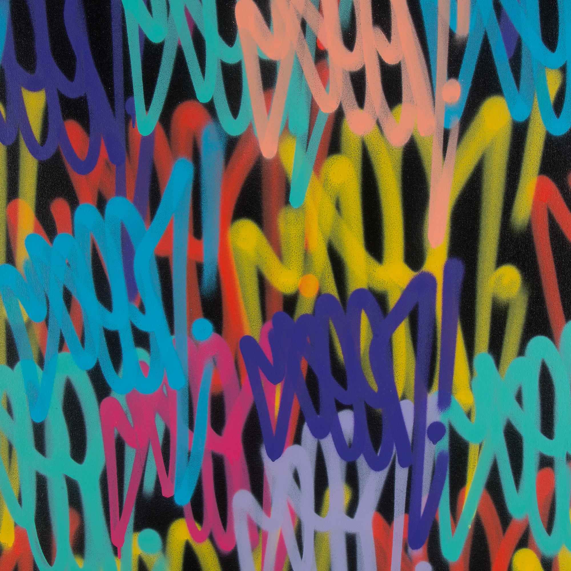 SEEN, spray on canvas, signed on verso.