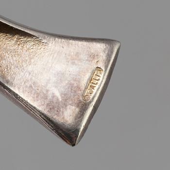 12 silver plated animal-shaped knife rests designed by Marcel Edouard Sandoz for Gallia Christofle, France.