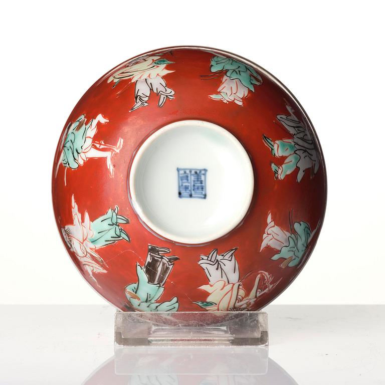 A group of five 'immortals' bowls, Meiji (1868-1912).