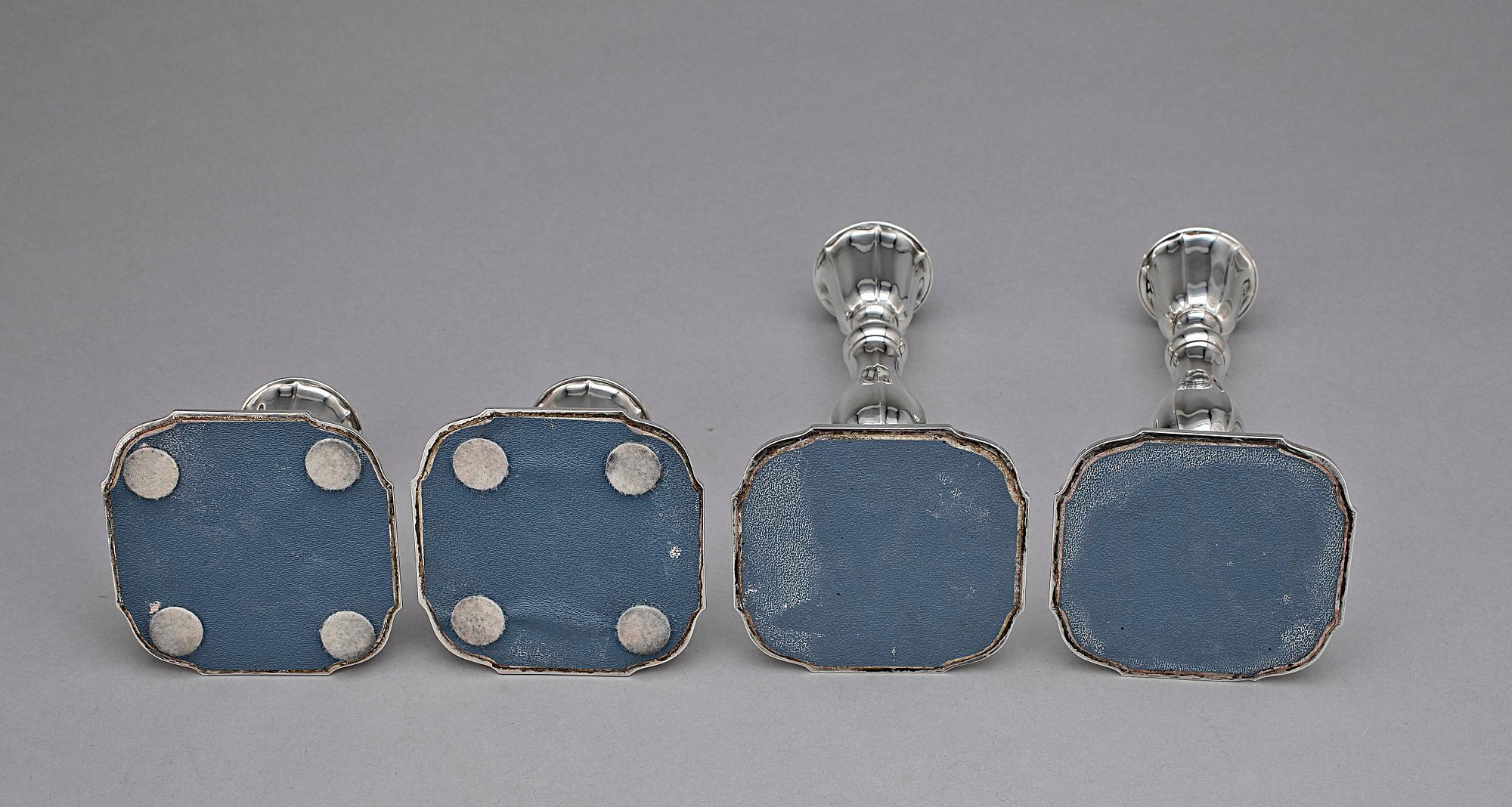 LJUSSTAKAR, 2 par, silver, Ceson, Göteborg 1970/80-tal.