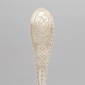 Three Danish silver serving spoon, Assay Master Mark of Frederik Fabritius (1787-1823).
