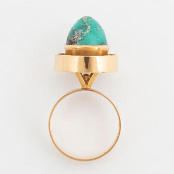 Gold and turquoise ring.