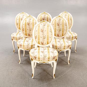 A set of six rococo chairs from the middle of the 18th century.