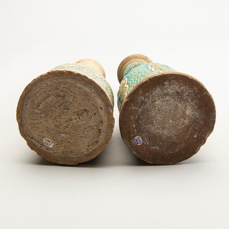 A group of 4 water pip bottles, Persia, presumably circa 1900.