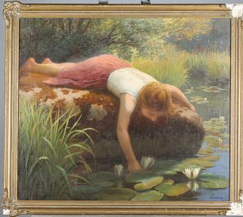 OKÄND KONSTNÄR, olja på duk, signerad Luce, 1900-tal.