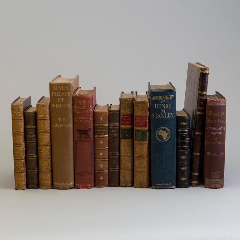 BÖCKER, Reseskildringar m.m. (Afrika, Amerika, Asien), 10 verk, 13 volymer. Ej kollationerade.