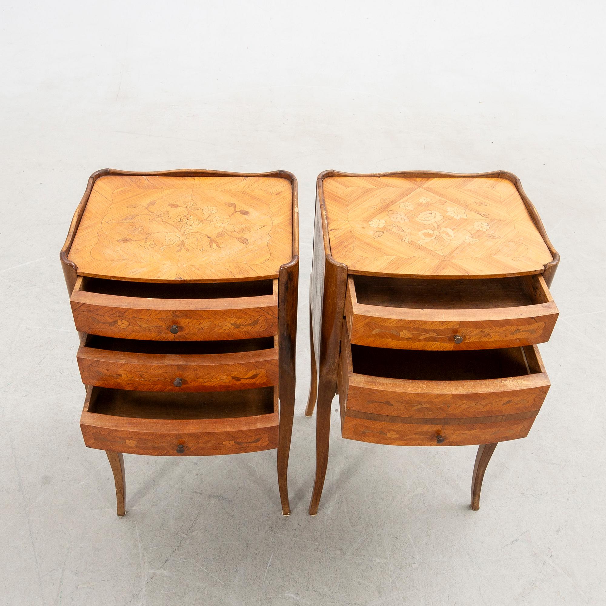 Sängbord ett par Louis XV-stil 1900-tal.