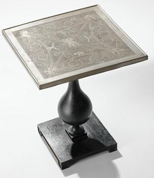 Anna Petrus, a pewter top tray table on a base by Uno Åhrén, executed in her studio, Stockholm, ca 1922-25.