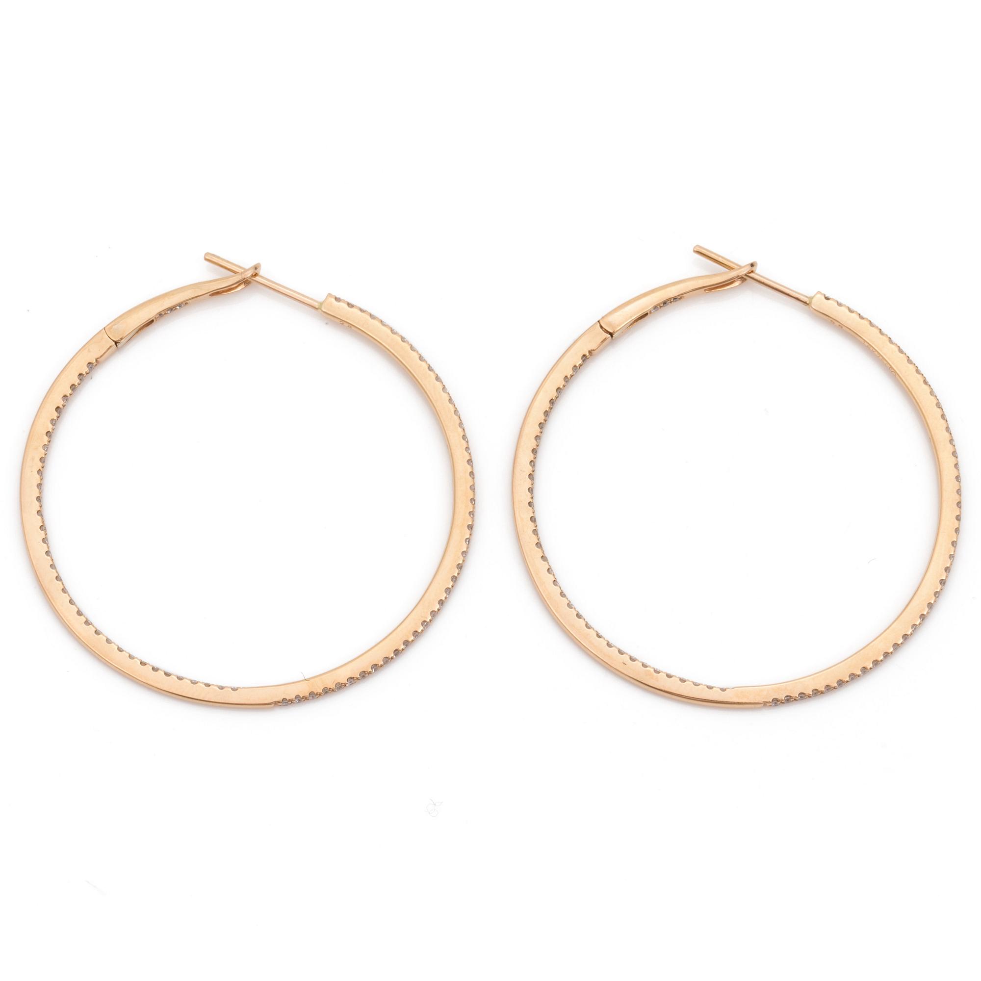 A pair of brilliant cut diamond earrrings, 'Delicate hoops' by Sophie Gyllenhammar.