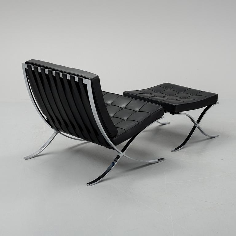 Ludwig Mies van der Rohe, a 'Barcelona' lounge chair and ottoman, Knoll Studio.