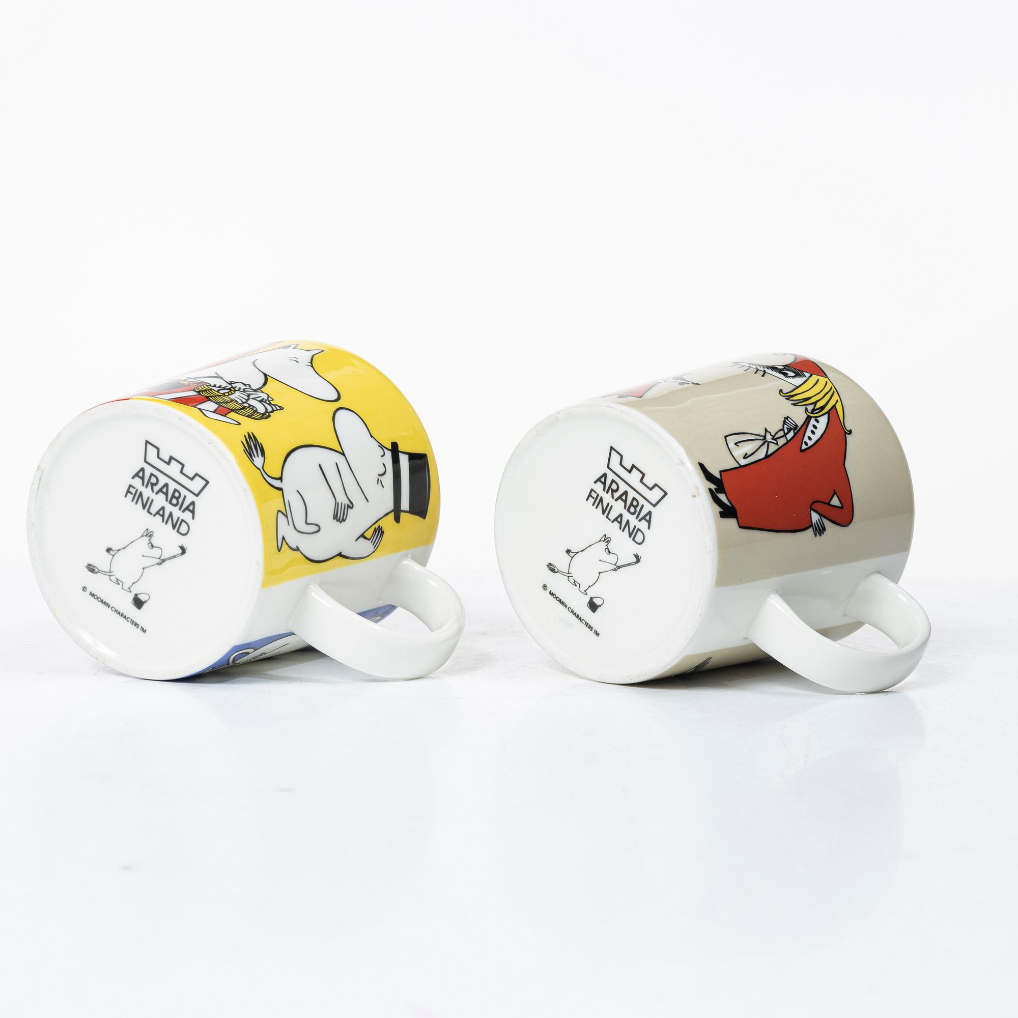 Arabia, ten Moomin mugs, Finland, 2002-2013.