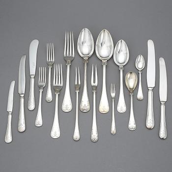 BESTICKUPPSÄTTNING, nysilver. 114 delar. Franska Liljan, 1900-talets första hälft.