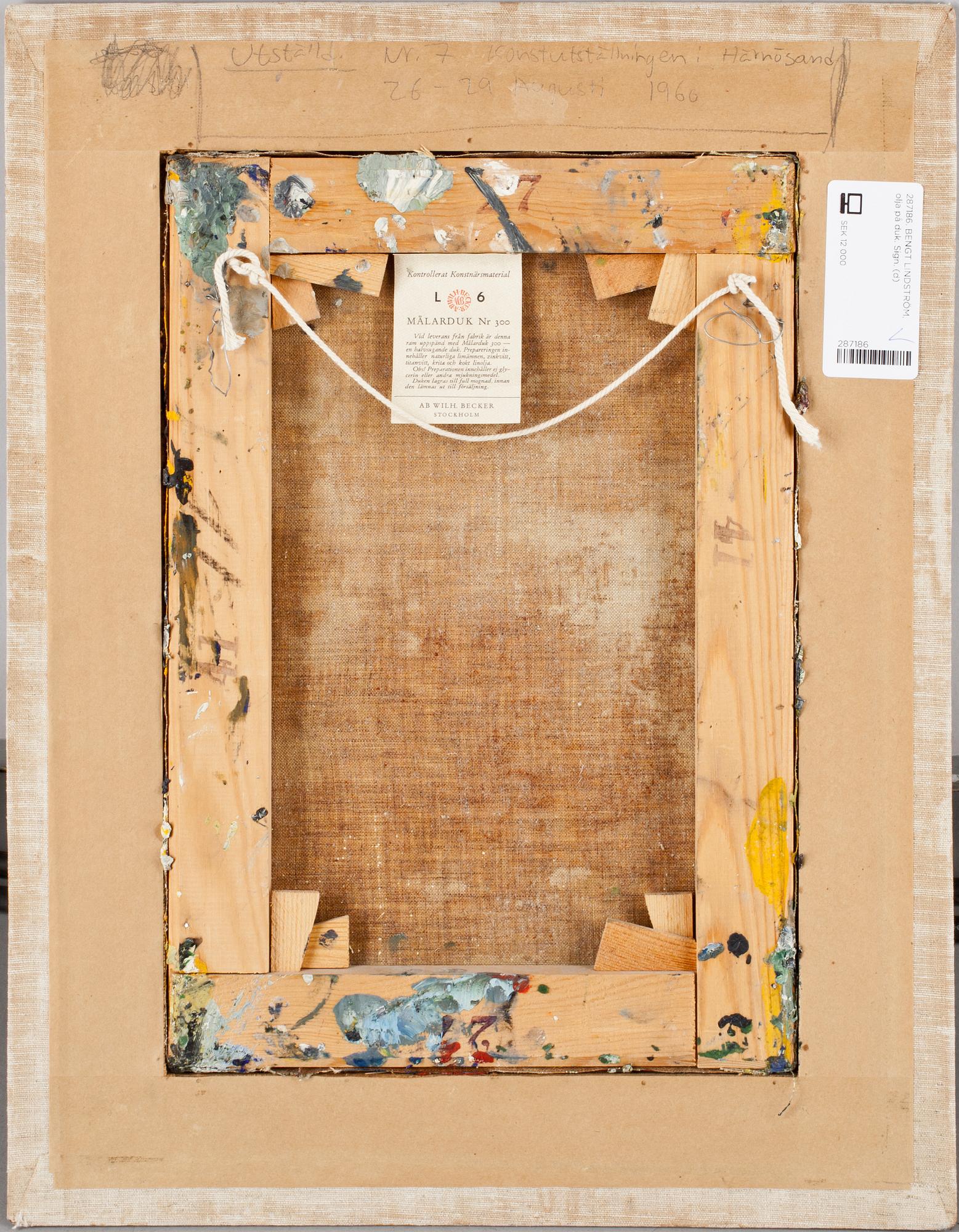 BENGT LINDSTRÖM, olja på duk. Sign.