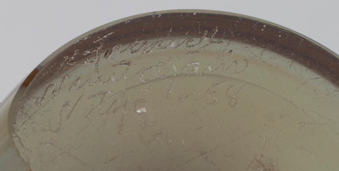 KAJ FRANCK, konstglas, 3 delar, sign. K. Franck Notsjö samt   Iittala, 1900-talets mitt.